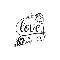 Hearts. Hand-drawn design elements