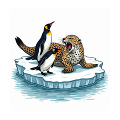 Marine mammals vector illustration. Underwater animal