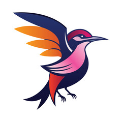 Colorful Bird Logo – Modern Gradient Flying Bird Vector Illustration
