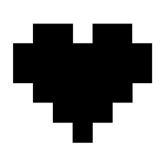 Obraz premium Black Pixel block heart shape
