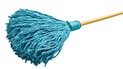Blue plastic mop Isolated on a white background