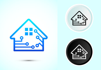 Smart house icon design illustration, Smart home technology and automation