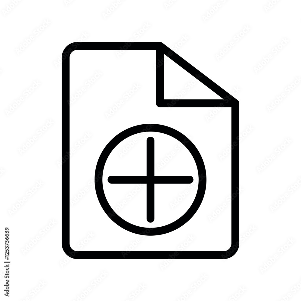 Poster file plus vector icon