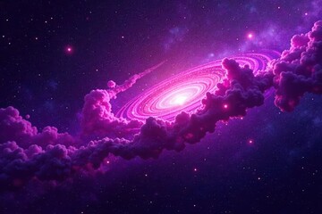Swirling purple dust in a vast nebula backdrop, purple, pink, nebula