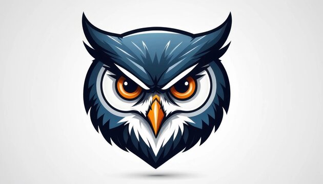 modern owl mascot logo with sharp illustration on a white background 
