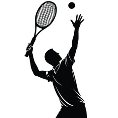 tennis player silhouette vector
