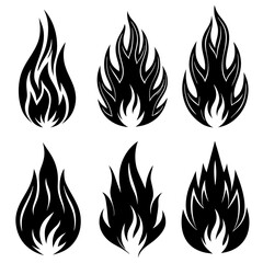 fire flames set