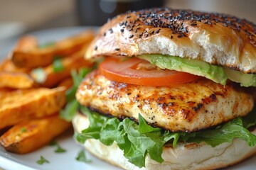 Homemade veggie burger delight kitchen food photography bright close-up gourmet concept for healthy eating