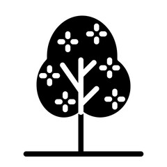 flowering tree solid icon