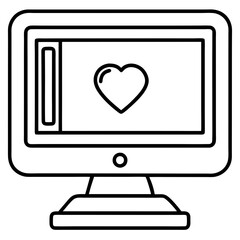 Line Art PC with Romantic Screensaver