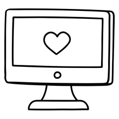 Line Art PC with Romantic Screensaver