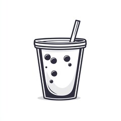 Stylized graphic of a bubble tea drink
