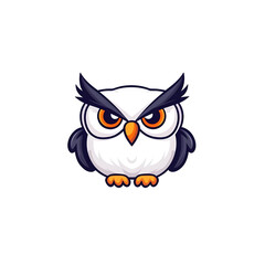 Fototapeta premium Cartoon Owl Character with Bold Colors and Intense Expression