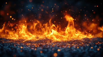 A vibrant, artistic representation of flames, featuring elongated,