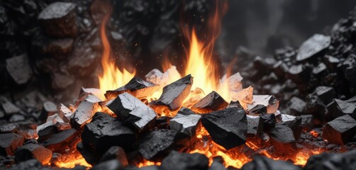 White paper burning amidst fiery coal backdrop, danger, contrast