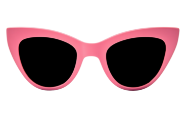 Woman's pink sunglasses isolated on transparent background