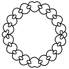 Minimalist Heart Wreath Line Art