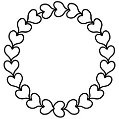 Minimalist Heart Wreath Line Art