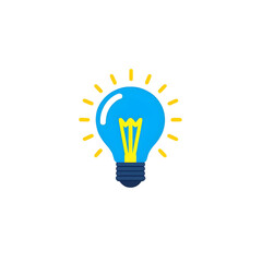 Bright Light Bulb with Rays, Symbol of Innovation and Creativity