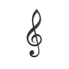 Obraz premium Elegant Black Treble Clef Music Symbol on Transparent Background