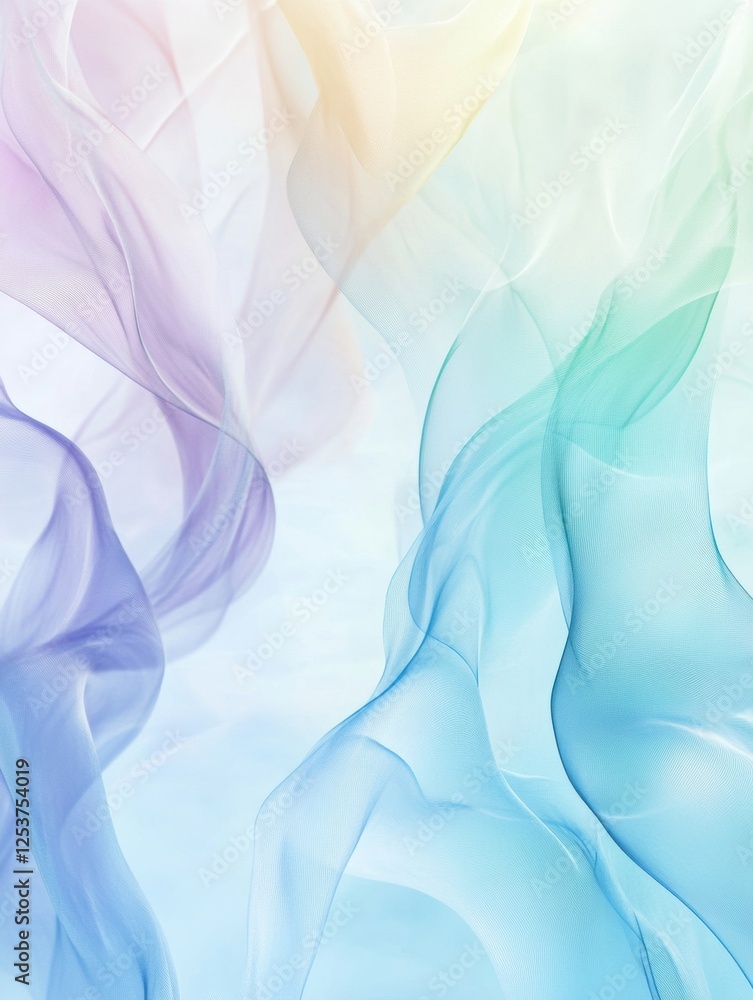Aufkleber flowing abstract lines create a serene atmosphere reminiscent of gentle spring breezes in pastel ton