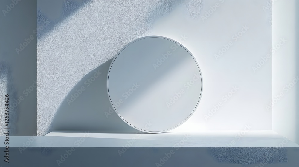 Leinwandbilder a simple and clean white spherical geometric object displayed against a plain minimalist gray backdr