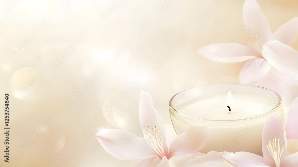 Aufkleber a single glowing candle flame casts a warm inviting glow in a softly lit environment creating a tran