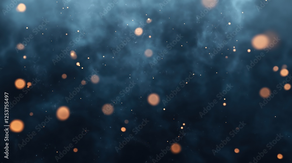 Poster dark abstract background with floating particles