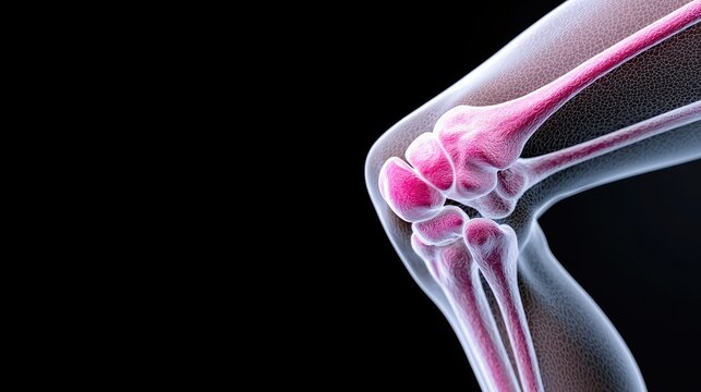 Human knee x-ray, anatomical view