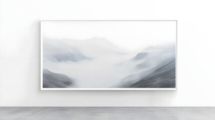 A solitary silhouetted figure stands alone amidst a majestic misty mountain landscape lost in a contemplative moment of solitude and solitude  The ethereal atmospheric scene evokes a sense of mystery