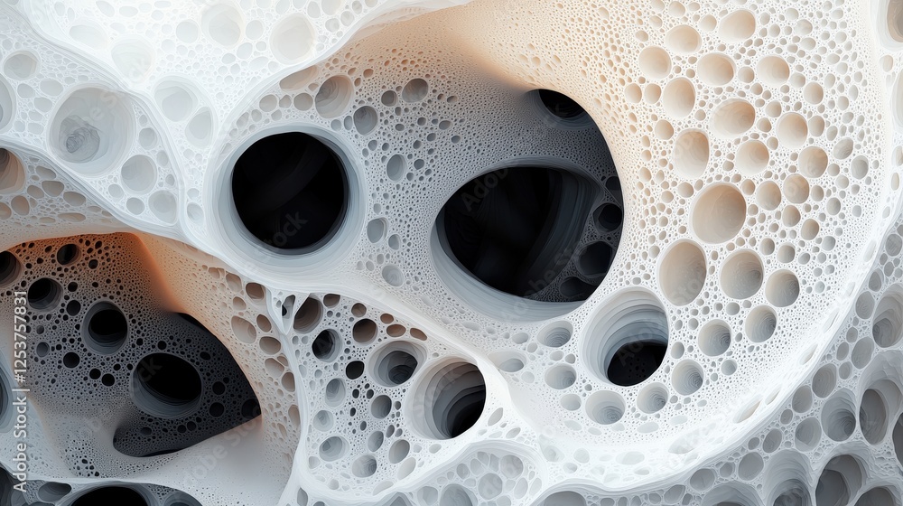 Poster intricate fractal pattern with repeating details and stunning depth in a unique abstract design