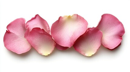 Arranged Pink Rose Petals On A White Background Expressing Natural Beauty And Elegance