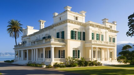 Grand Mediterranean Villa Seaside Mansion Architectural Photography