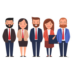 Diverse Group of Professionals Standing Together in Business Attire