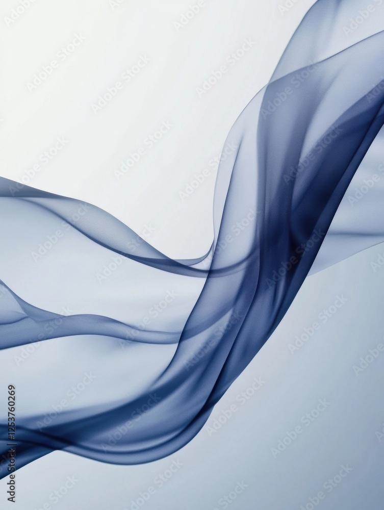 Poster Flowing silk fabrics create an elegant and soothing atmosphere with soft lighting on a neutral background. Generative AI