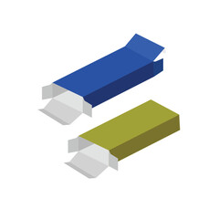 Rivers tuck end Box template, With 3D Box, Vector File