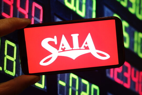 Konskie, Poland - January 16, 2025: Saia company logo displayed on mobile phone
