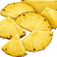Close-up of Fresh Pineapple Slices