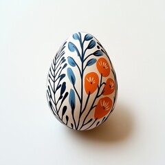 Easter egg with floral minimalist design