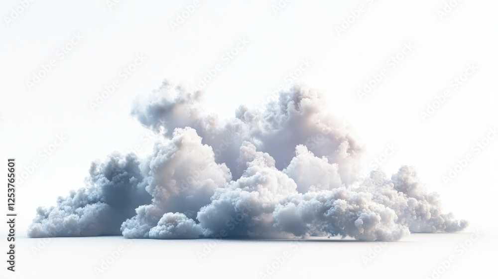 Aufkleber isolated soft white clouds on a plain background for digital and graphic design projects