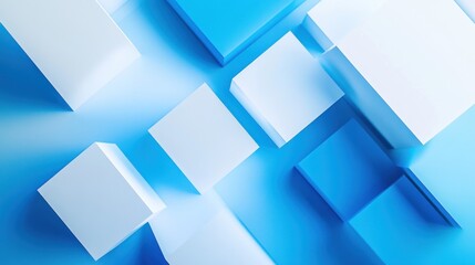 Obraz premium Abstract Blue and White Geometric Design