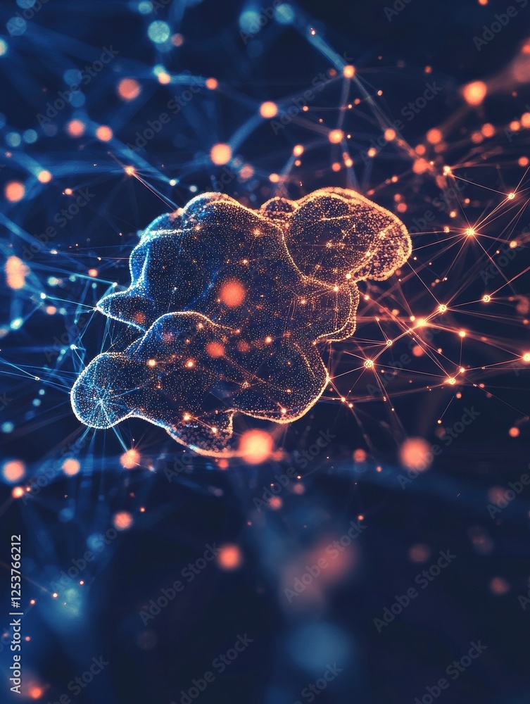 Poster abstract artificial intelligence element. abstract infographics visualization. big data code represe