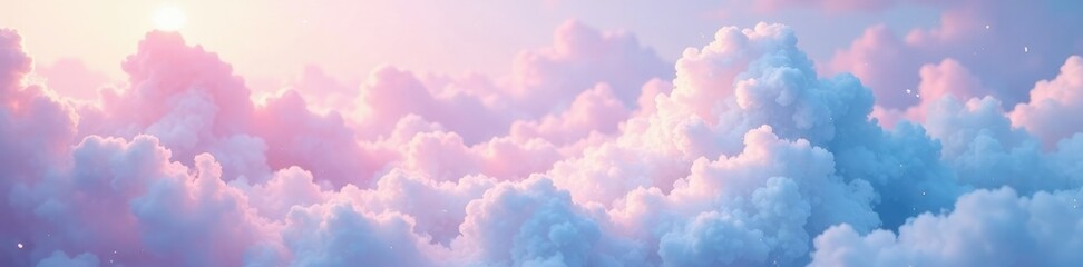 Whispy clouds fade into soft holographic waves in pastel pearl tones, pastel, iridescent, ethereal