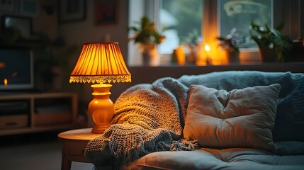 Vintage inspired illuminator lamp with intricate detailing and warm golden light radiating softly set in a cozy setting with a blurred neutral background