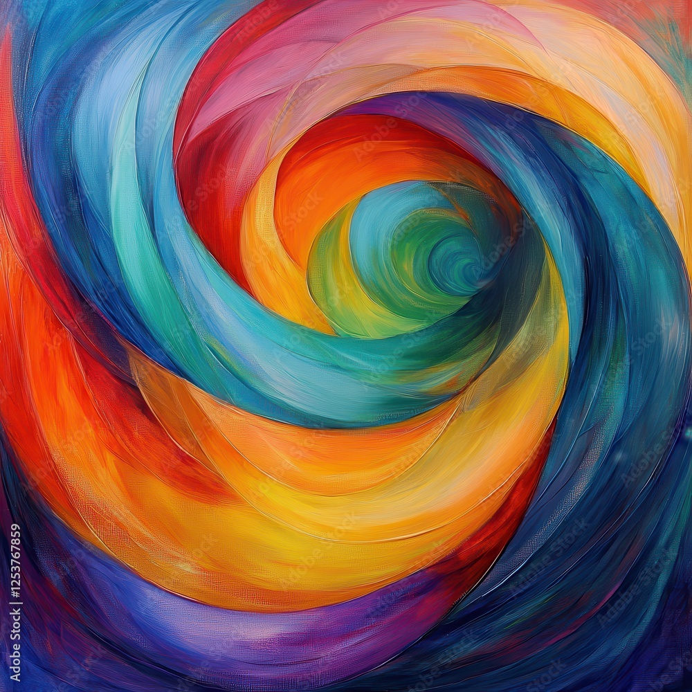 Aufkleber vibrant swirling colors in abstract patterns representing movement and energy in artistic expression