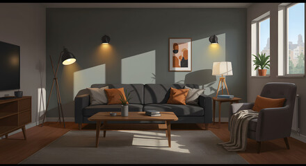 Aesthetic Shadows and Warm Lighting for a Cozy Apartment Retreat
