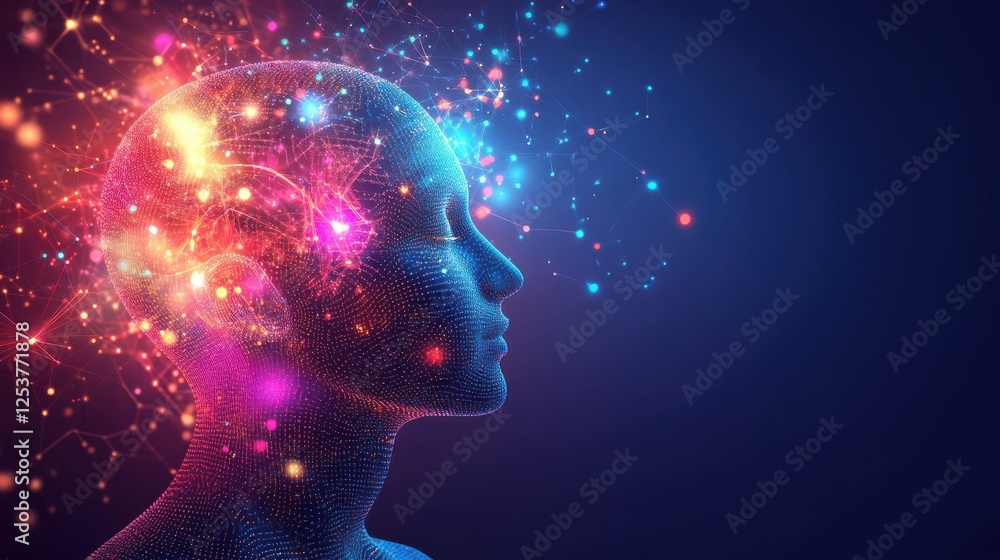 Poster circuit ai brain on digital connection background. artificial intelligence and innovate concept. 3d 
