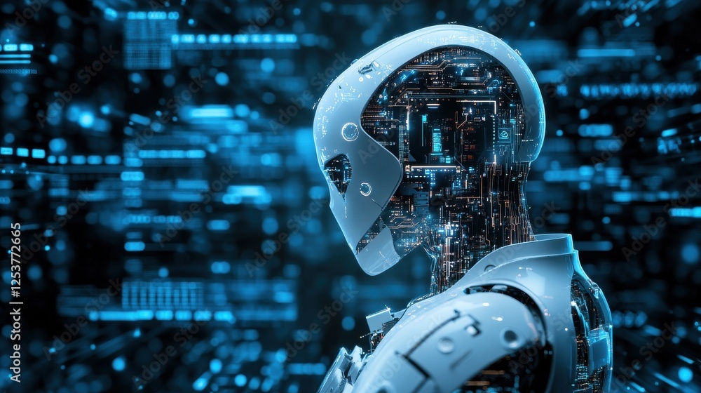 Poster circuit ai brain on digital connection background. artificial intelligence and innovate concept. 3d 