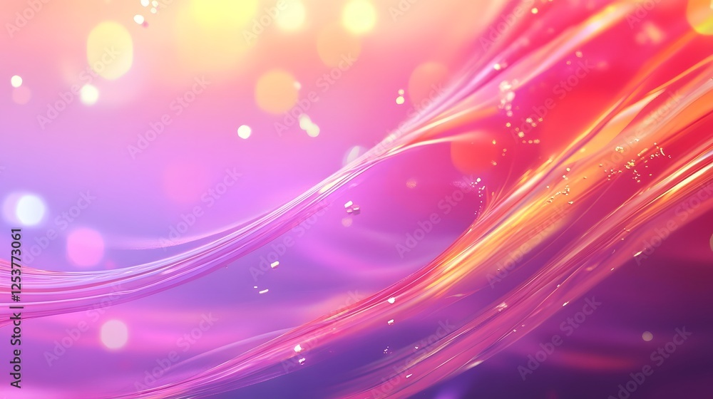Poster Captivating abstract background featuring mesmerizing waves of vibrant luminous light and energy in hypnotic dynamic motion  Shimmering iridescent curves and ethereal