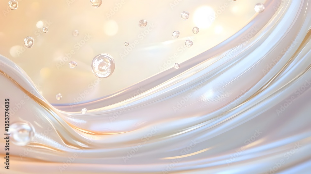 Fototapete captivating glowing orb reflects ethereal curves and fluid motions creating a mesmerizing abstract b